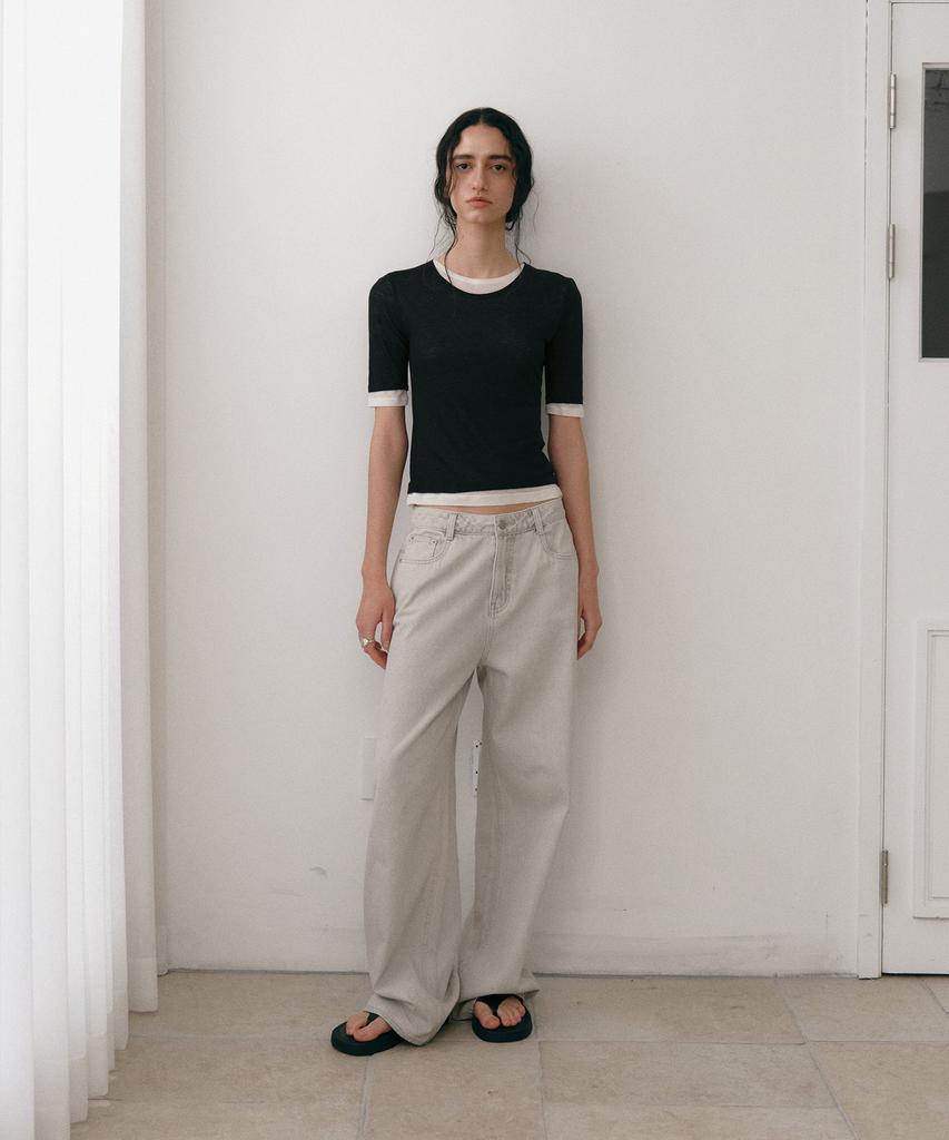 Loutaideu Layered T-Shirt [Black]