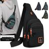 Trendy Lightweight Men's Commuter Chest Bag: Wear-Resistant, Large Capacity, Multi-Compartment Crossbody