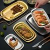 Simple Western Food Beef Plate Gold Tray Barbecue Flat Plate New Circle Plate