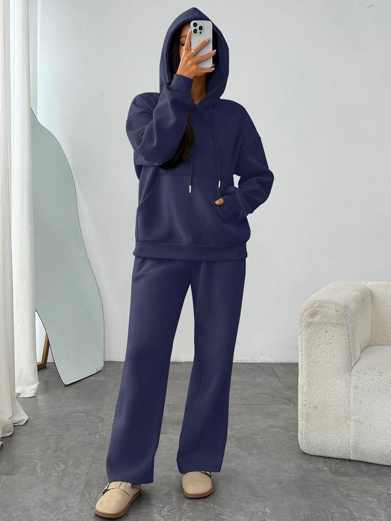 2026 Autumn/Winter Oversized Hoodie & Wide-Leg Pants Set