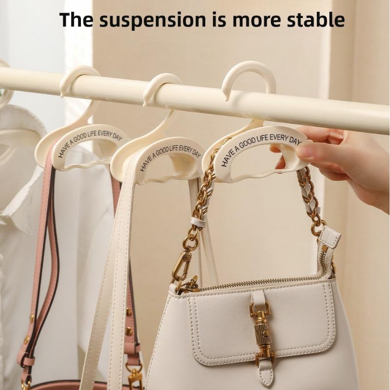 Cream-colored Wardrobe Bag Storage Hooks, Seamless Hanging Bag, Can Be Stacked with A Scarf Holder, Arched Hat Rack