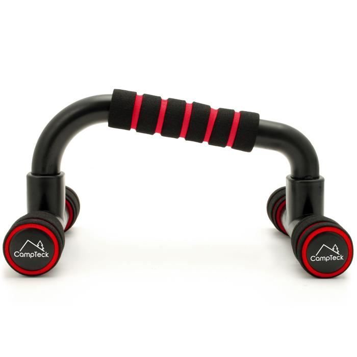 Poignées de pompes CampTeck - Légères et stables pour musculation de la poitrine, des épaules et des triceps