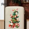 Indoor And Outdoor Seasonal Decor Christmas Tree Window Stickers with Gnome Snowman, Removable Glass Stickers, PVC Festive Home Beautification