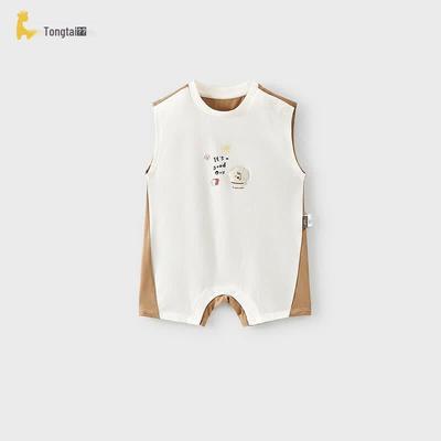 TONGTAI Baby Summer Sleeveless Modal Cotton Mesh Romper