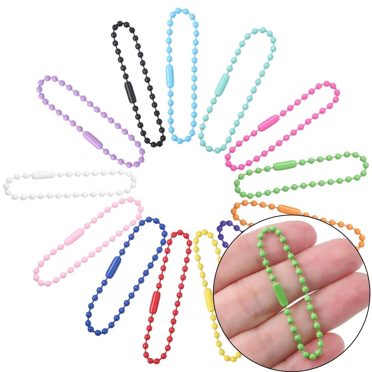 

20/40/60/80pcs Ball Bead Chains Fits Key Chain/Dolls/Label Hand Tag Connector For DIY Bracelet Jewelry Making Accessorise 11.5CM 50pcs