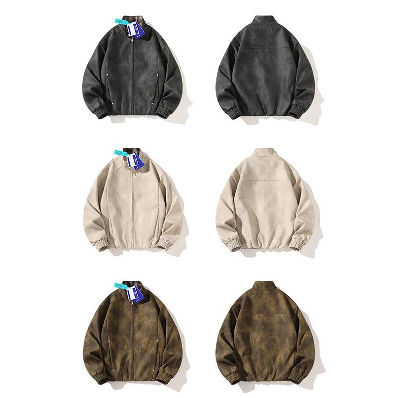 Wassup American High Street Retro Lapel Leather Jacket Men's Loose Biker Cool Autumn and Winter High-End Jacket