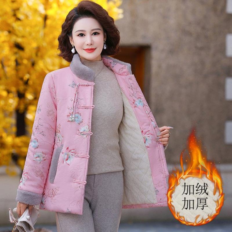 New padded jacket thickened new padded jacket winter velvet warm padded jacket buckle jacket women