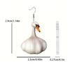 Cute Duck Dangle Earrings Accessory Eye Catching Ear Hook with Dangle Duck Charm