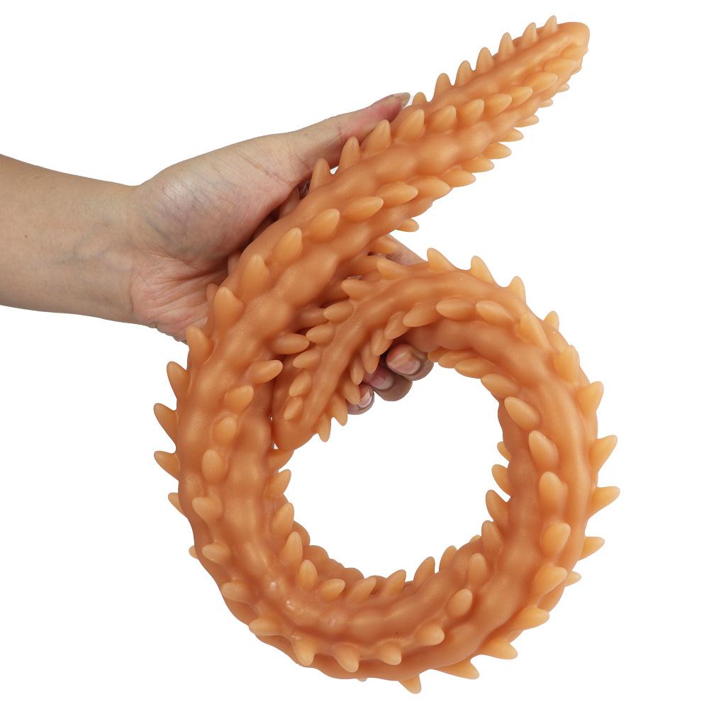 Liquid Silicone Double Headed Wolf Tooth Massage Stick Sm Alternative Fun Anal Plug Backyard Toy Gay Gay Gay Sex Products