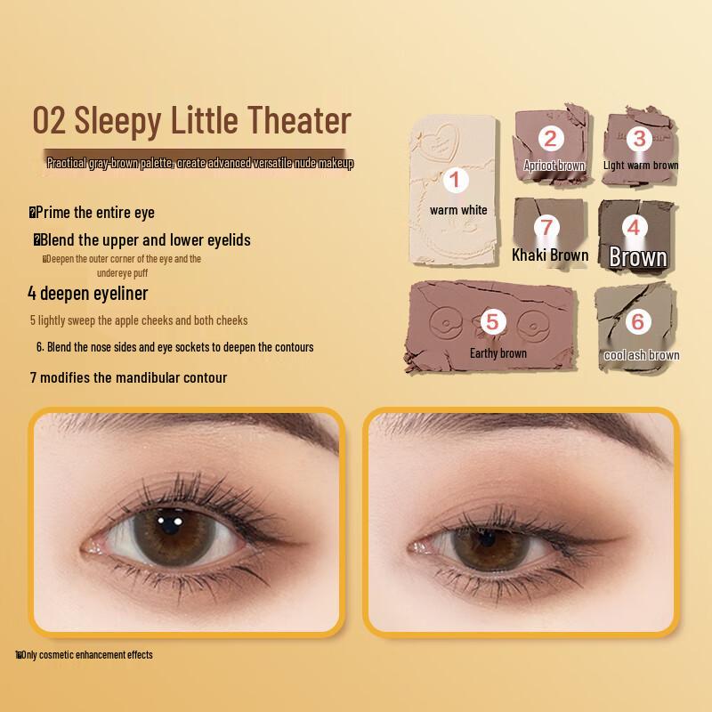 Pink Bear 7-Color Eyeshadow & Comprehensive Eye Palette
