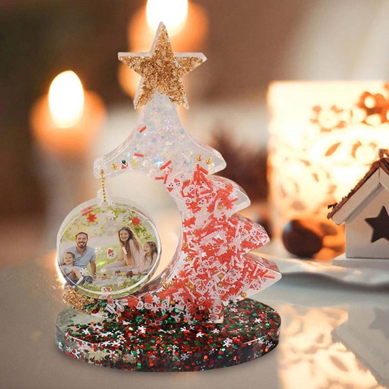 WTEMPO Christmas Tree Photo Frame Silicone Molds Christmas Tree Candle Ornament Molds DIY Resin Handicrafts Christmas Tree Ornaments Making Supplies