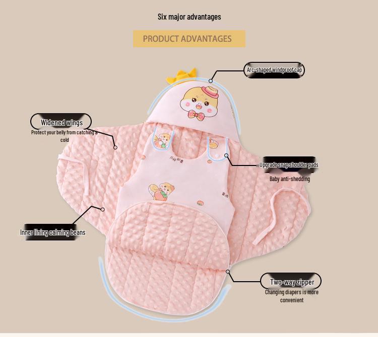Newborn Anti-Kick Swaddle Sleeping Bag - Pure Cotton Winter/Autumn Thickened Baby Receiving Blanket