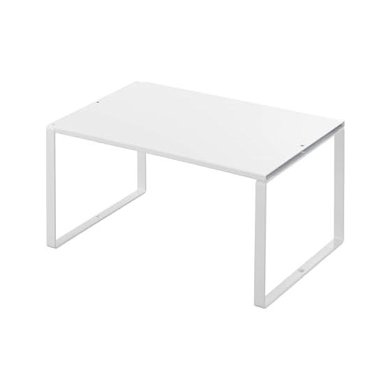 Yamazaki Jitsugyo 3865 Extendable Storage Shelf White Approx. W36.5-60 x D23 x H18cm Tower Under Sink Storage Kitchen Rack