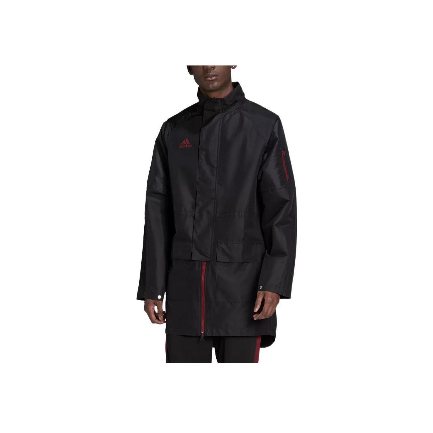 

Adidas Футбольная спортивная куртка с однотонным логотипом, мужская куртка черного цвета H60013 M