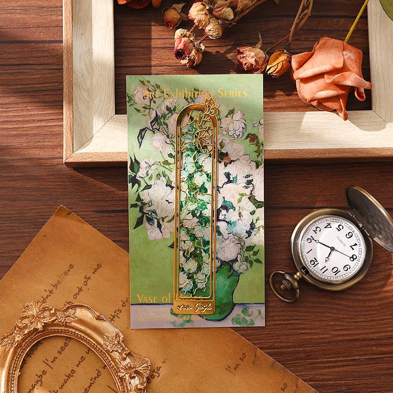 Van Gogh Retro Oil Painting Metal Bookmark - Exquisite Cultural Gift for Students