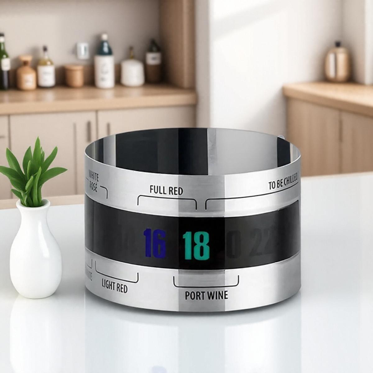 

Stainless Steel Wine Thermometer Clip LCD Display Bar Tool for Champagne and Wine Temperature 4 to 24 Degrees Celsius