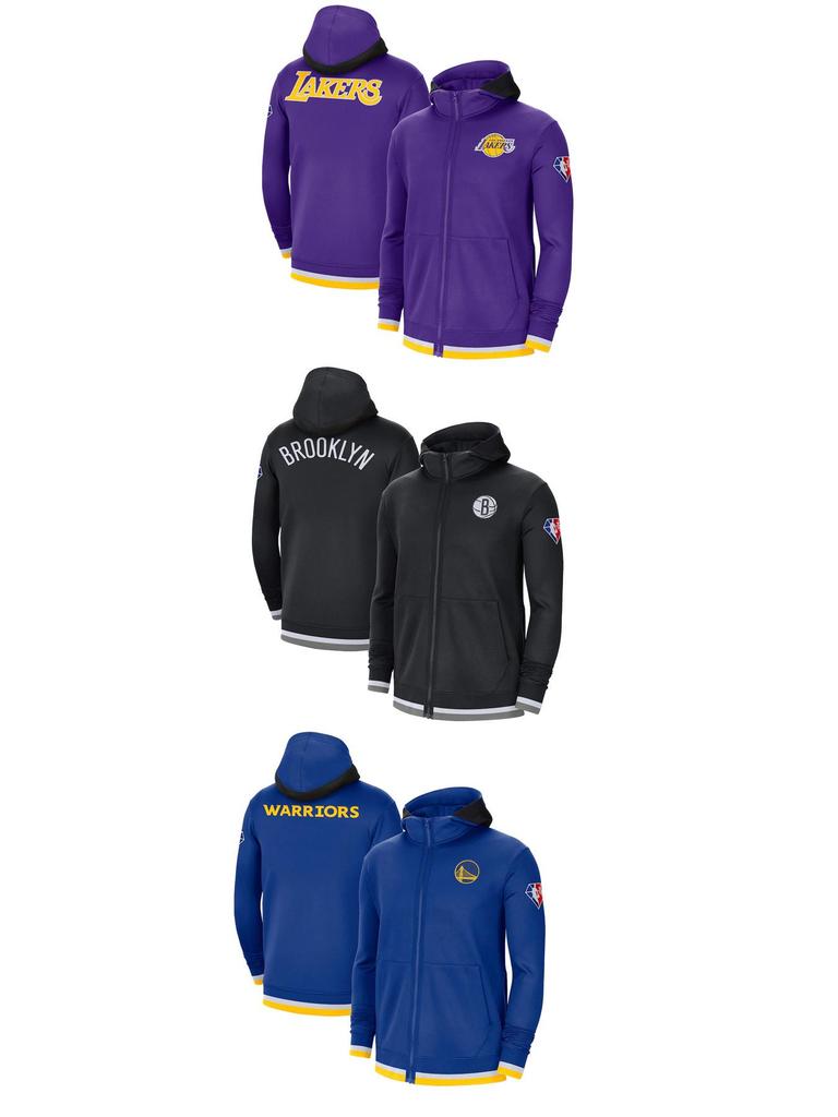 Jaqueta de Treino de Basquete Masculina Outono – Cardigã Casual para Exterior – 75º Aniversário da NBA