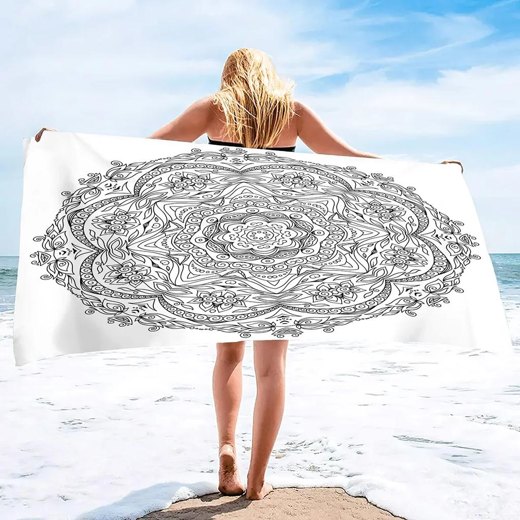Oversized Microfiber Beach Towel,Quick Dry Sandproof Compact, Beach Gear Stuff Travel Lighterweight Towels for Camping Picnic
