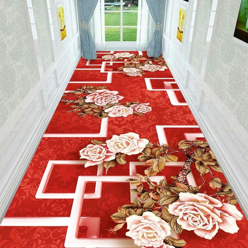 Trimmable Entrance Hall Foyer Mat European Style Hallway Staircase Anti Slip Mat Fully Covered Hotel Hallway Living Room Carpet