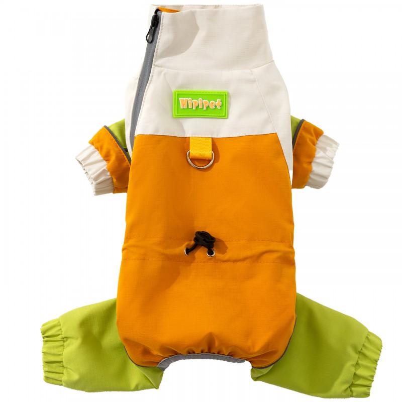 Warm Fleece-Lined Dog Raincoat 4-Leg Design Windproof Waterproof Pet Outerwear Small To Large Breeds