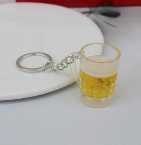Porte-clés Tasse Miniature Design Verre Simulé Clé pour Hommes et Femmes