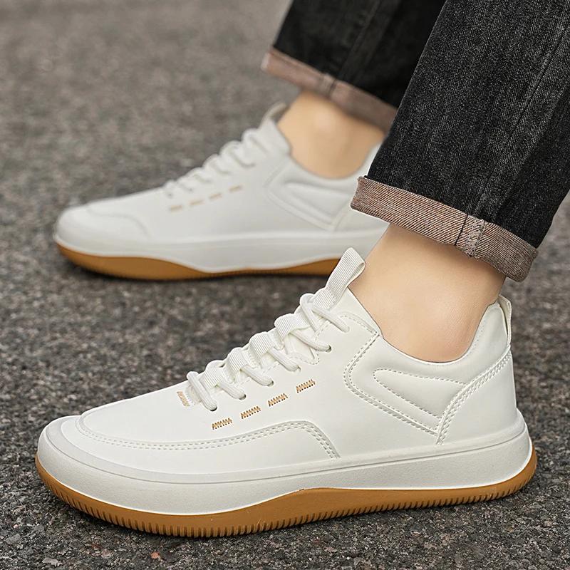 Fashion High Quality Casual Leather Outdoor Antiskid Sneaker Waterproof Comfortable Oxford Shoes Men Designer Lace Up Vulcanized Shoes
