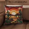 2D Desert Sunset Boho Throw Pillow Covers** Pattern Cushion Cover Suitable For Sofa Bedroom Car Pillow Cover