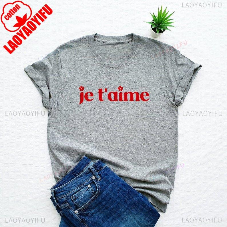 Я тебя люблю Футболка Французская Футболка Футболка Париж Я тебя люблю Топы Франция Отпускные Топы Французский Подарок Женская Модная Футболка S
