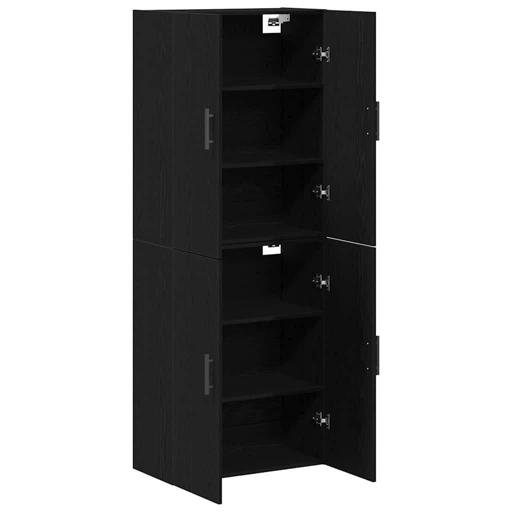 Wall Cabinet 2 pcs Black Oak Effect 69.5 x 34 x 90 cm
