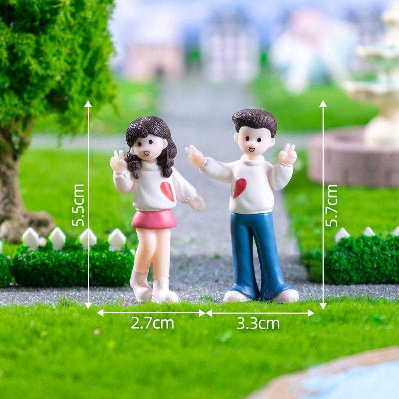 Cute Couple Dolls for Taking Photos Handmade Decorative Accessories Car-mounted Desktop Micro-landscape Small Ornaments