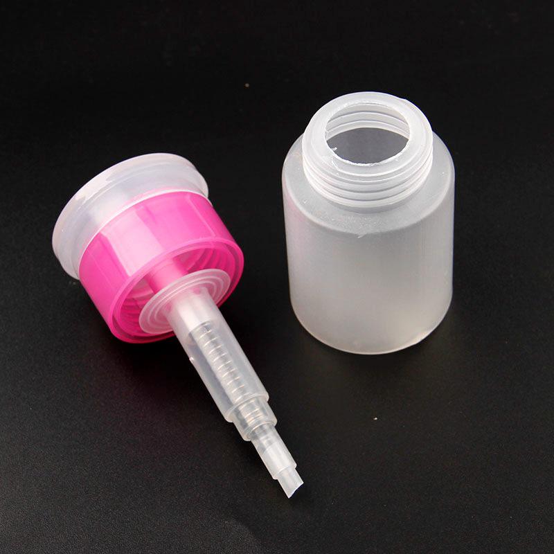 60ML Rose Red Edge Nail Art Press Bottle with Lockable Cap for Polish Remover and Alcohol