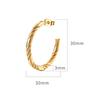 C-shaped Women's Stainless Steel Gold Earrings Simple Trend Multi-strand Twist Line Round Earrings