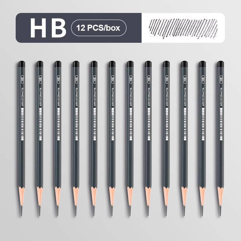 12 stuks/set Teken Schets Potloden Set Houten Professioneel 2H-14B Kunstenaar Grafiet Kleurpotloden Schilderen Studenten Schrijfwaren
