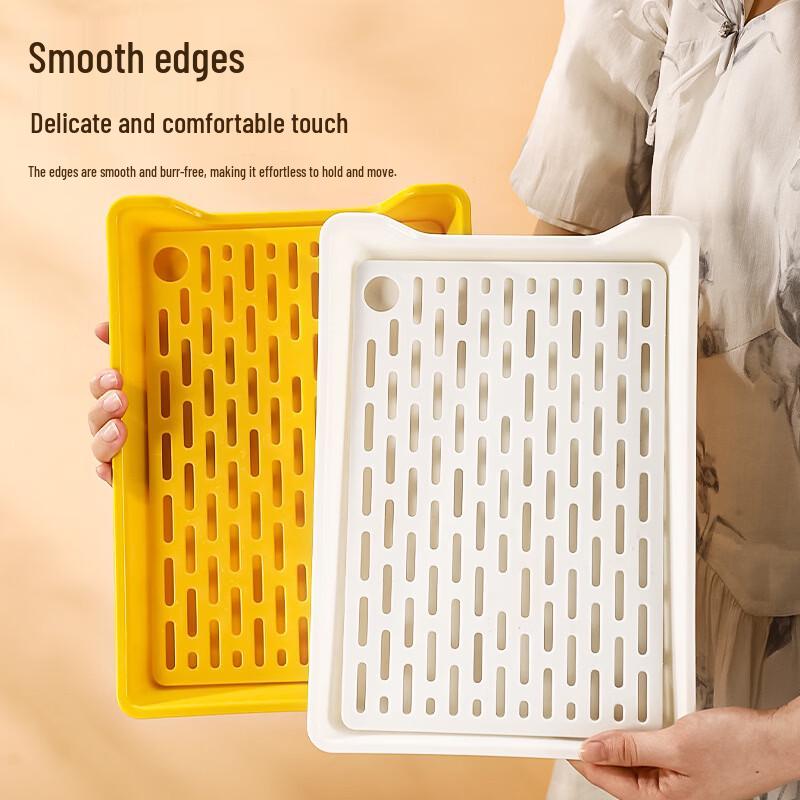ZISIZ Stainless Steel Square Draining Serving Tray