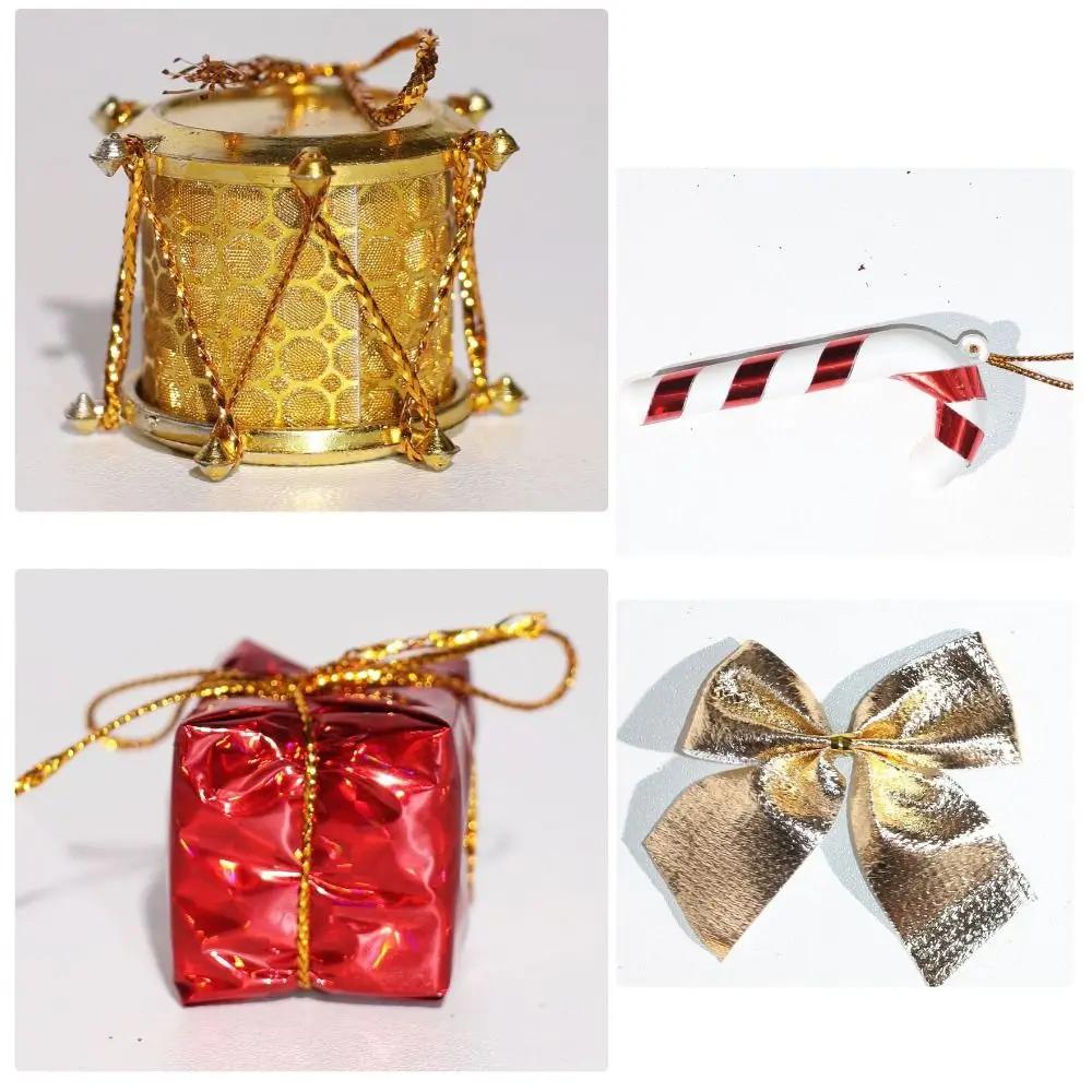 Home Decor Plastic Christmas Tree Balls Bow Drum Xmas Ornament sparkling Hanging Xmas Baubles Scene