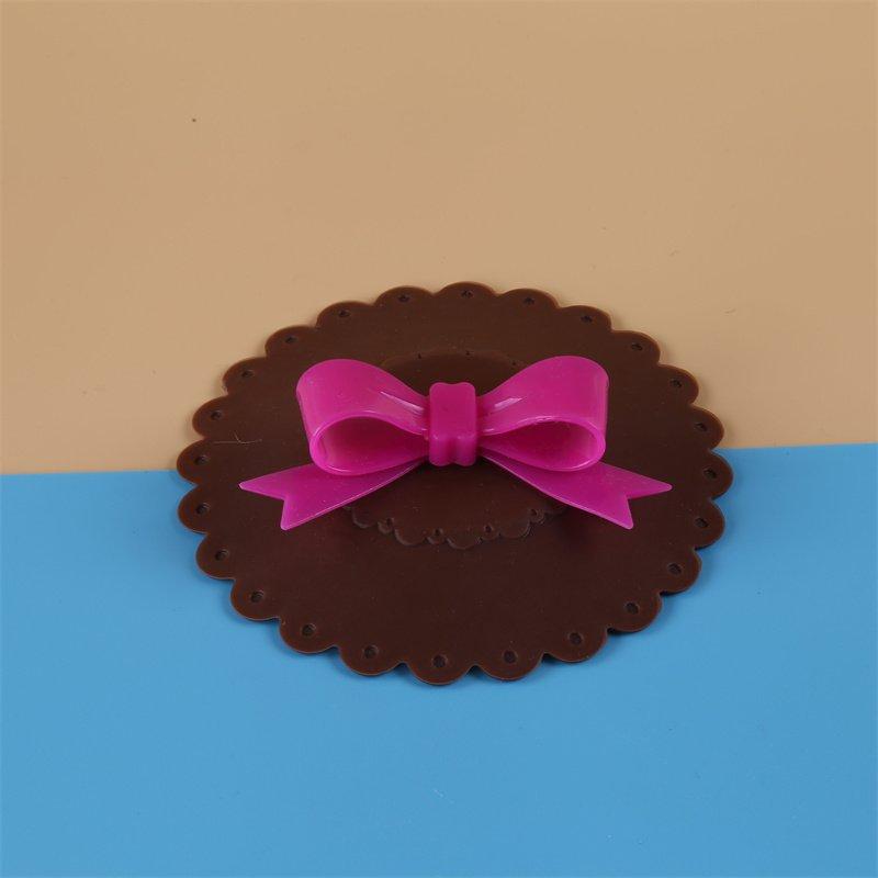 Silicone Green Flower, Cartoon Bow-tie Cat Water Cup, Ceramic Cup Lid, Silicone Sealed Cup Lid