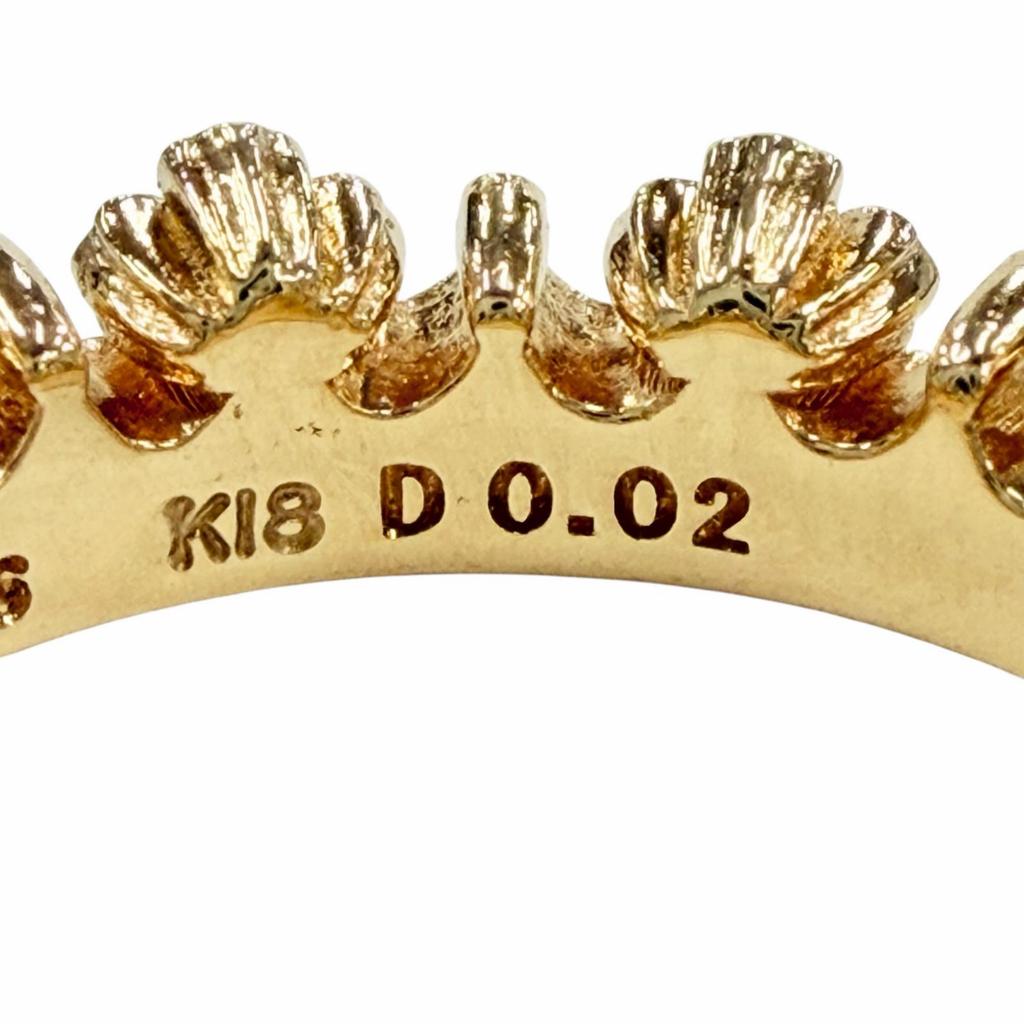 Excellent Justin Davis Ring Ring Crown K18 Diamond 1P 0.02ct Gold 18K Women Used