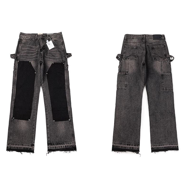 GALLERY DEPT Jeans Acampanados Retro Unisex Patchwork Desgastados con Lavado Salpicado