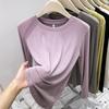 Women's European Style Soft Base Layer Long Sleeve T-Shirt - Simple, Versatile Autumn Wear