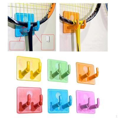 6 Pieces Wall Mounted Racket Rack, Vertical Display Holder, Metal Hook Badminton