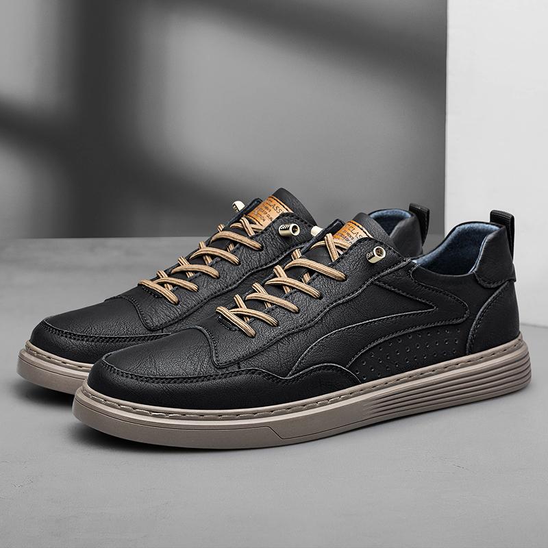 Herren Freizeitschuhe echtes Leder Herren Business Herren Sneaker Weichsohle Gummi Atmungsaktiv Trendige Skateschuhe Herren Sneaker