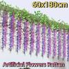Hanging Artificial Flowers Rattan 10 Branches Handmade Simulation Wisteria Flowers Waterproof Large Fake Silk Flower Vine