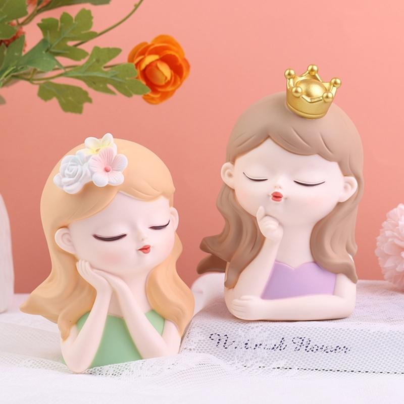 Wreath Girl Vase Silicone Mold Scented Cement Ornament Homemade DIY Flower Pot