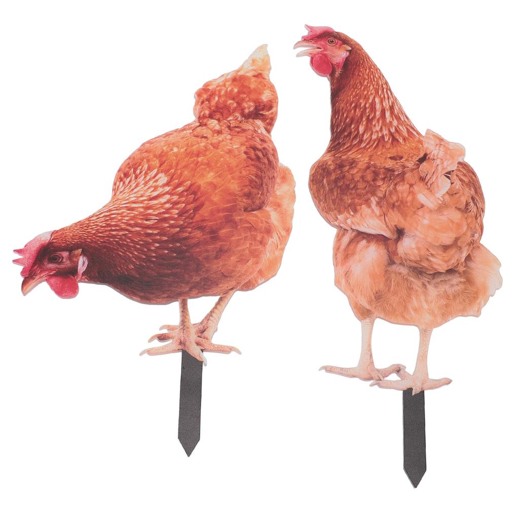 Garden Chicken Stake Colorful Weather Resistant Acrylic Decorative Animal Figure Stake for Outdoor