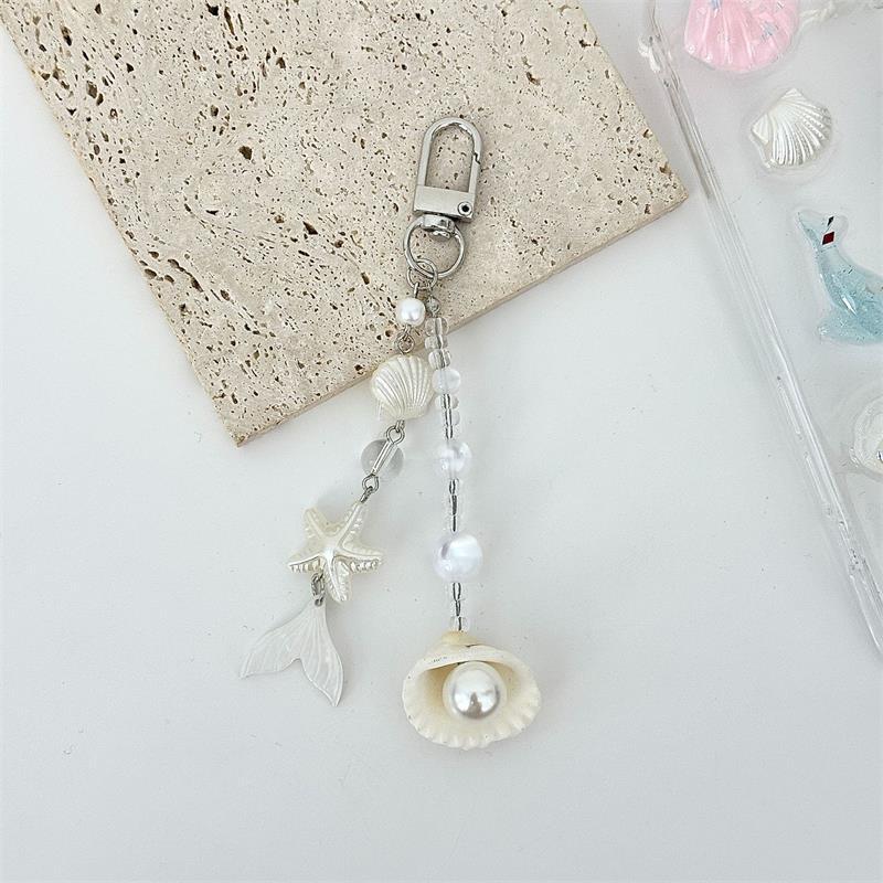 

Милая цепочка для телефона в морском стиле со звездой, ракушкой и жемчугом, шнурок, шарм для CCD-камеры, аксессуары, брелок для девочки, кулон, украшения для сумки, подарок