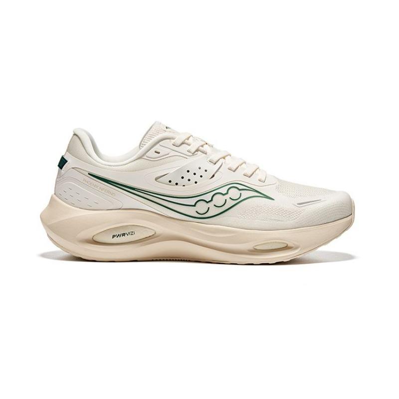 Saucony Phoenix LS men low-top running shoes beige green cushioned breathable snug fit comfortable S28202-1