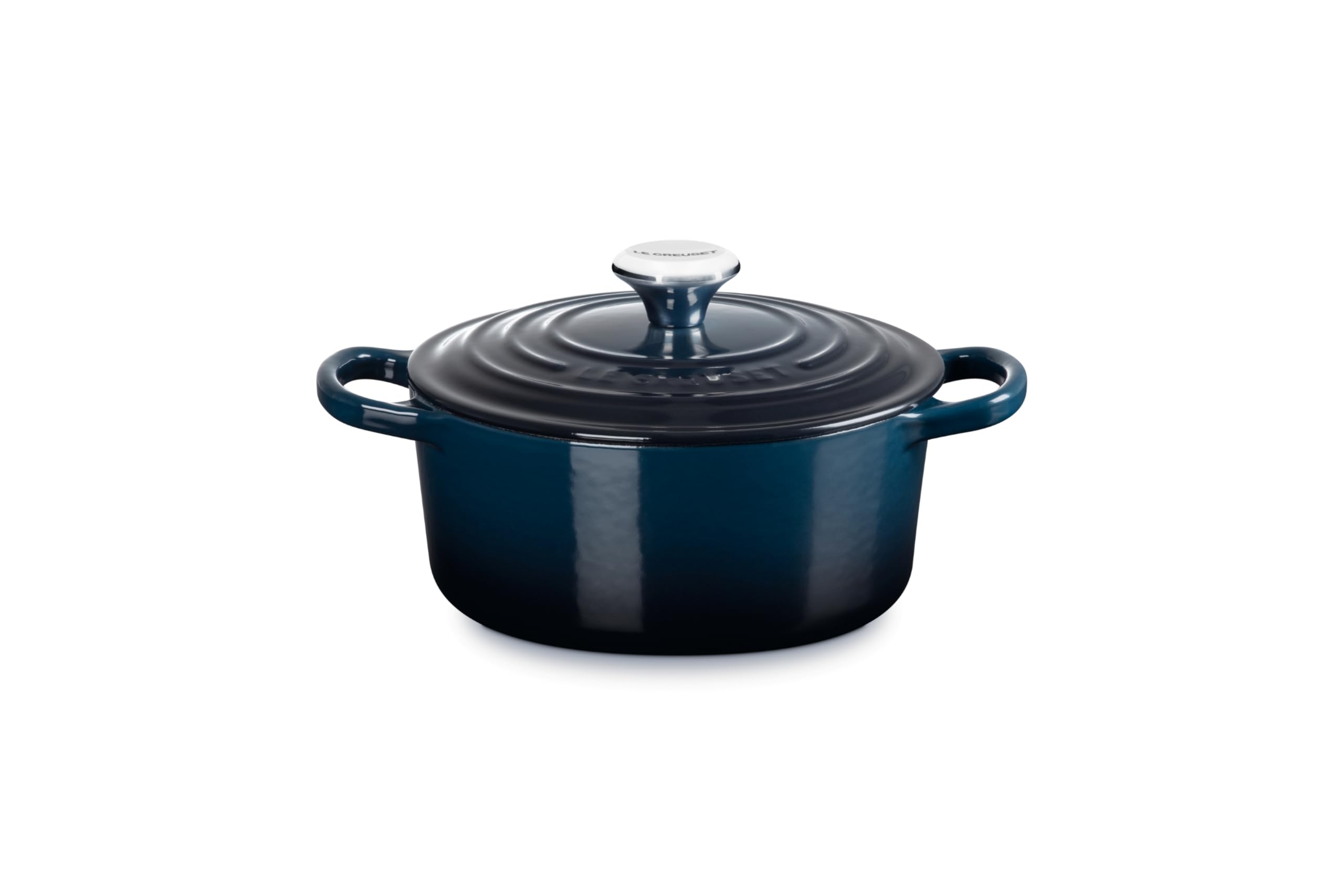 

Le Creuset Cast Enamel Pot Signature Cocotte Ronde 18 cm Nuit Navy Gas IH Oven Compatible Japanese [Authorized Product]