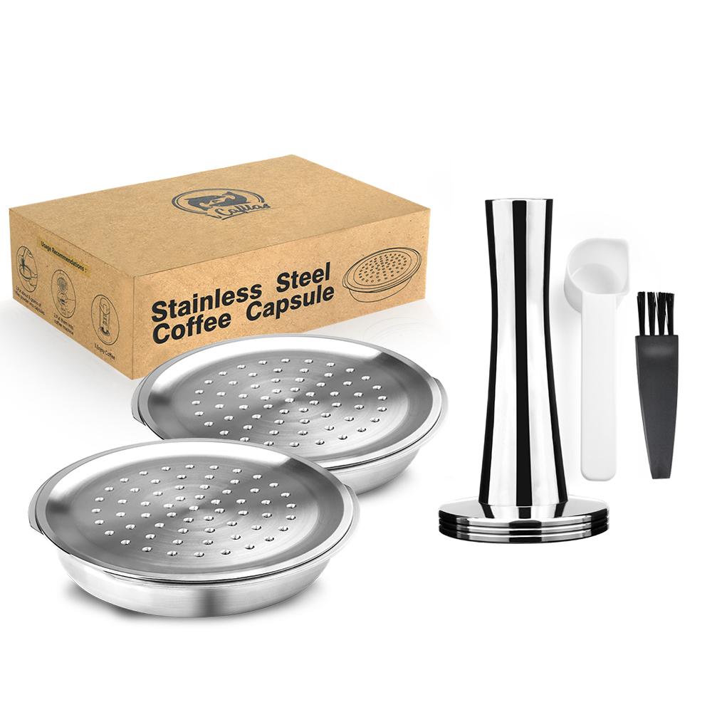 Stainless Steel Reusable Coffee Capsule Pods Compatibel with Philips Senseo Machine Coffee Maker Filter Metal Tamper