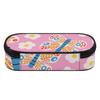 Pen Case 300D Polyester Printed Large Capacity Zipper Closure with Main Compartment Mesh Pocket and Pen Slots for Daily School Use