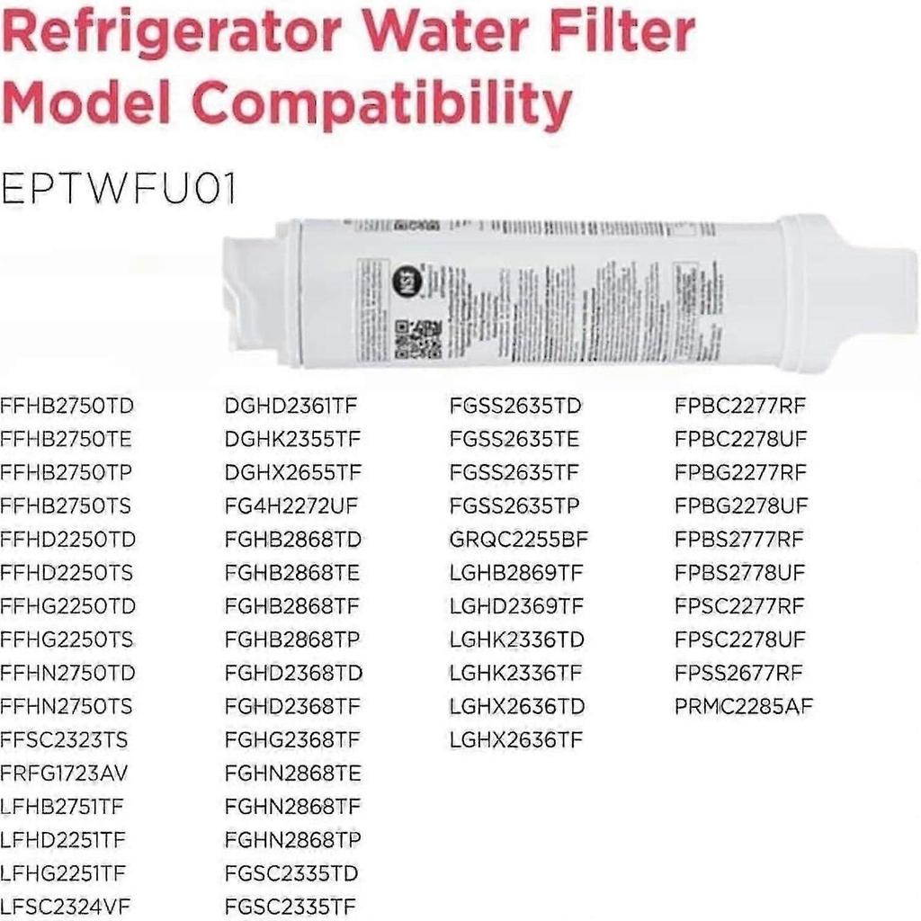 Reemplazo de Filtro de Agua para Refrigerador Paquete de 3 Compatible con Frigidaire EPTWFU01 Puresource Ultra II Cada 6 Meses